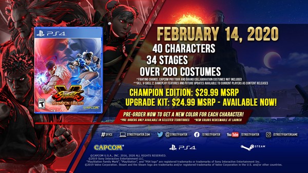 Street Fighter V is going to be supported by Capcom until 2020